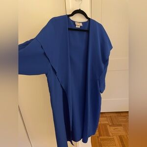 Open-front cobalt blue kaftan